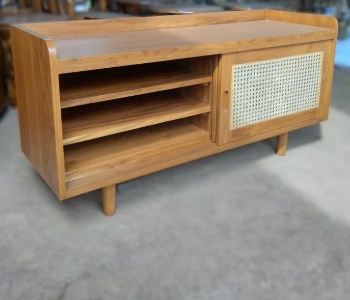 Low furniture in Teak & Rattan