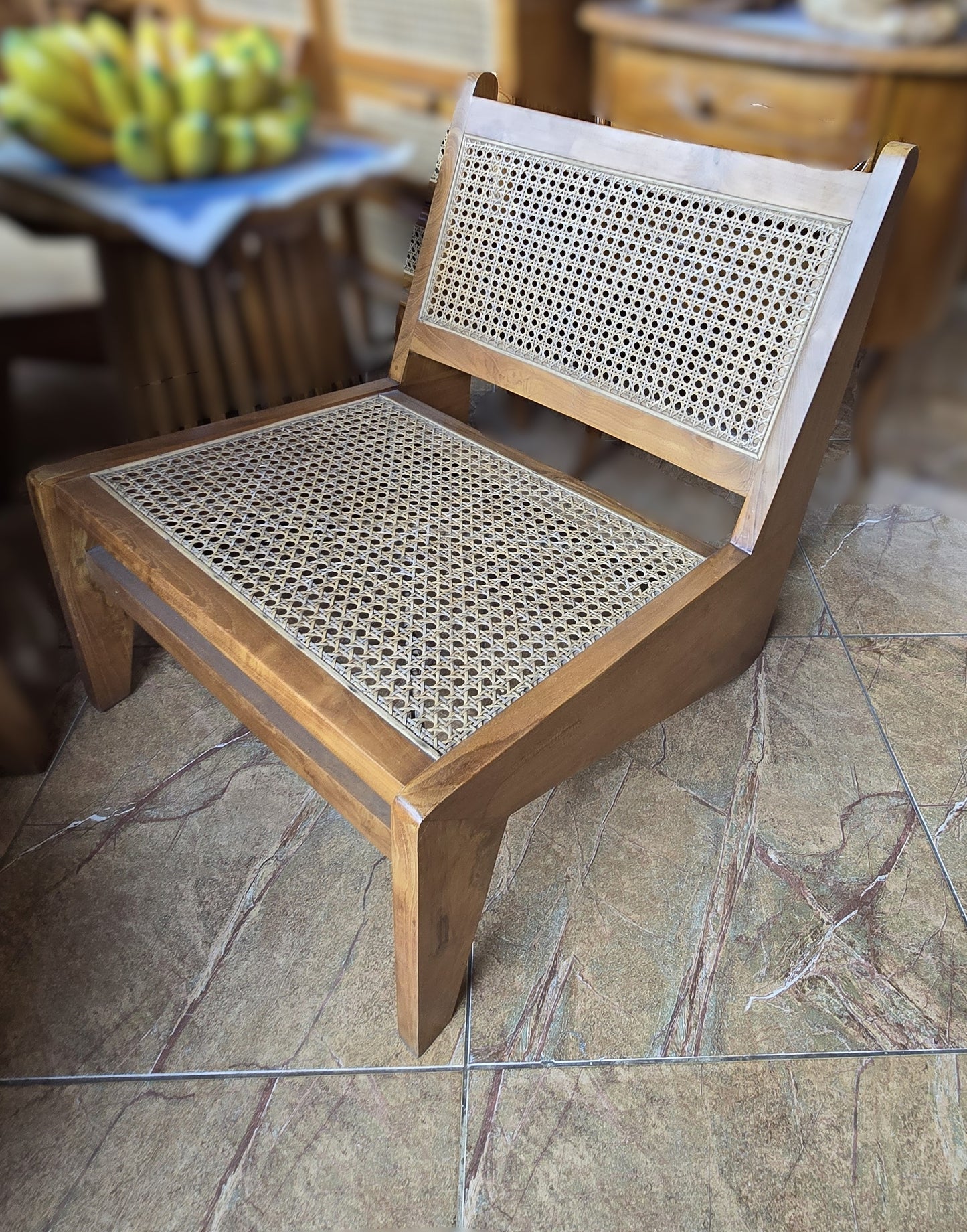 Chaise NYAMAN en Teck & Rotin