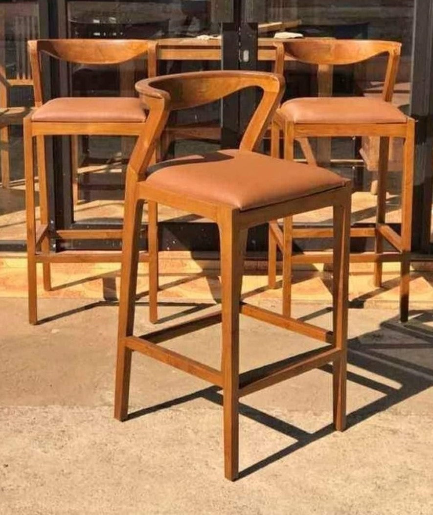 Teak wood bar chair