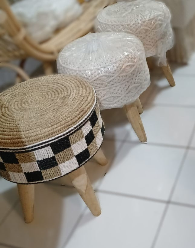 Woven Stool in Seagrass