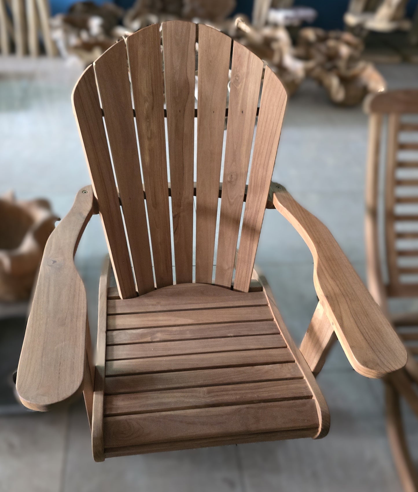 Teak wood garden armchair