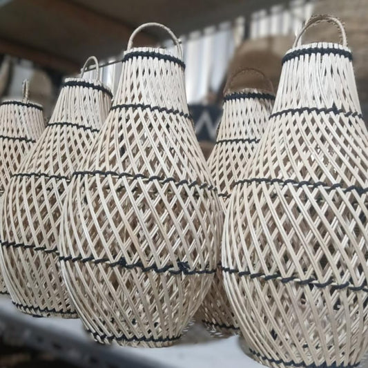 Rattan 'Pear' Pendant Light